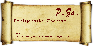 Peklyanszki Zsanett névjegykártya